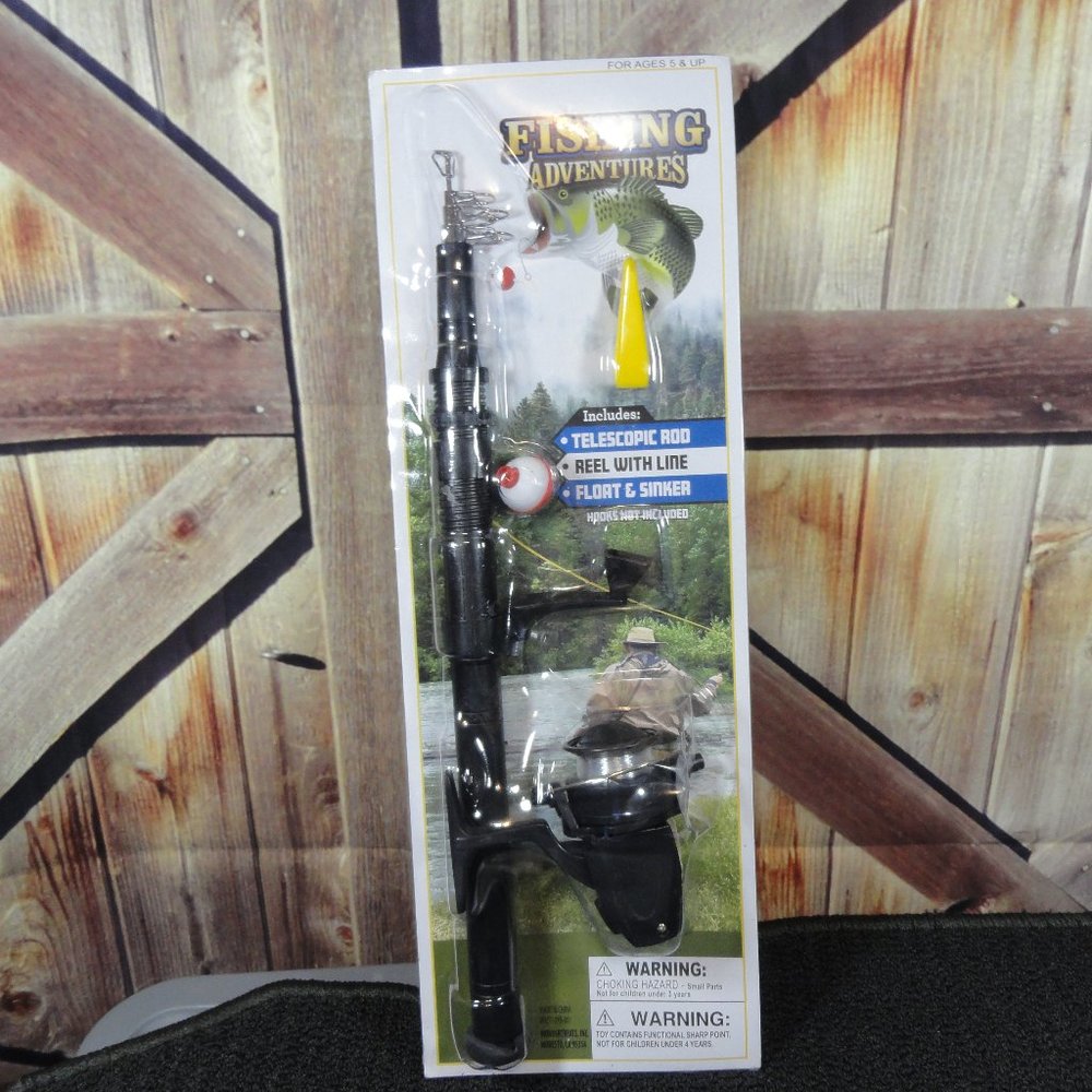 Fishing Adventures Kids Rod Reel Float sinker Combo~No hooks~NOS~VTG